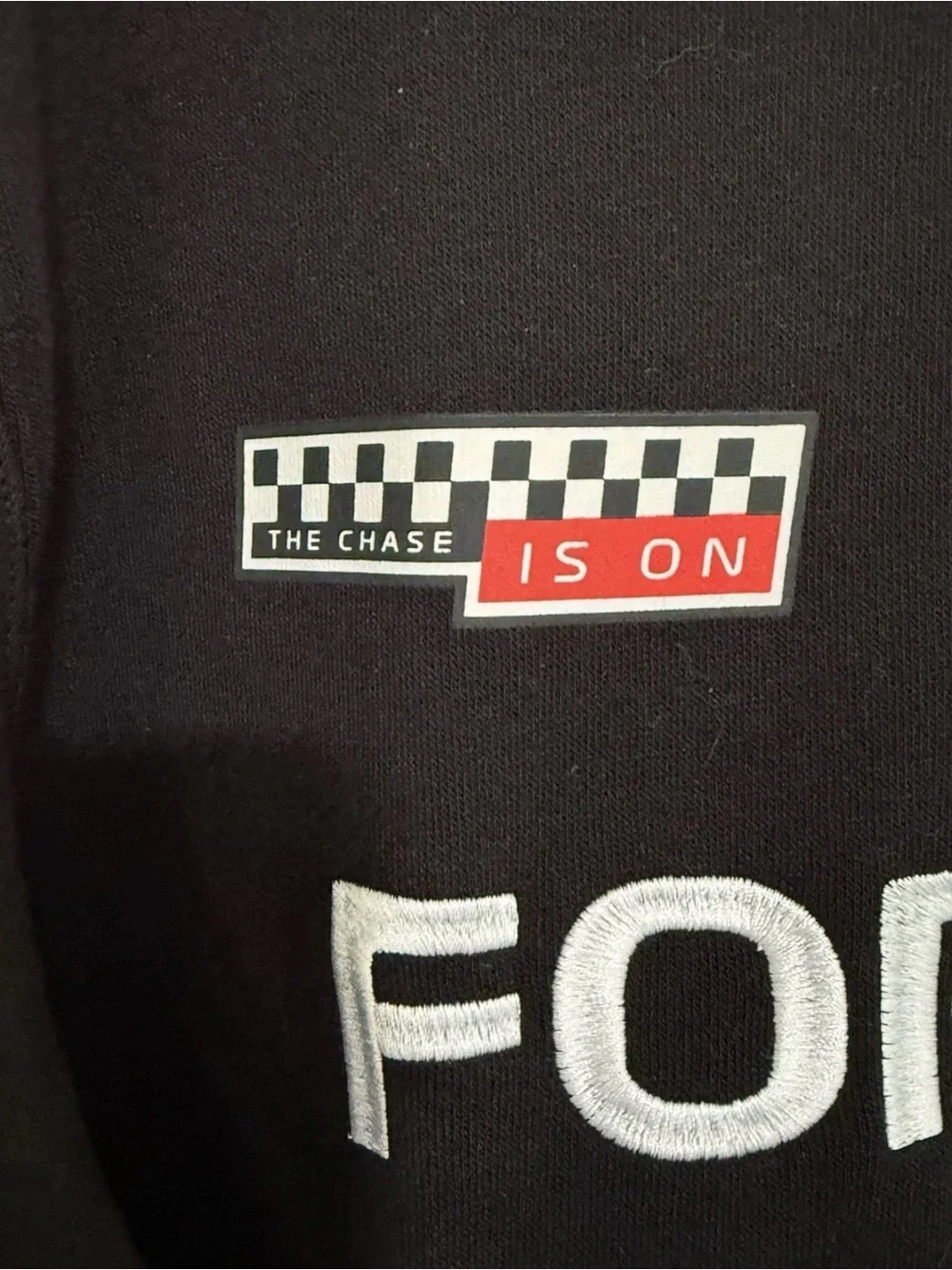 NWT - Juniors Hybrid Apparel Black Sweatshirt with Red Shoulder Stripes - Large